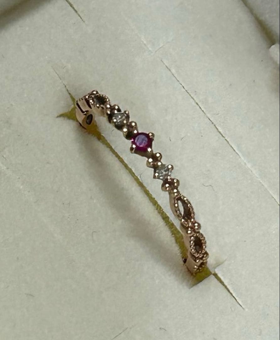 組曲　K10PG ダイヤ　ルビー　リング