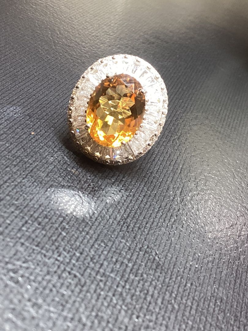 c*e様 天然石シトリン10.00ctサイズ限定9号リング