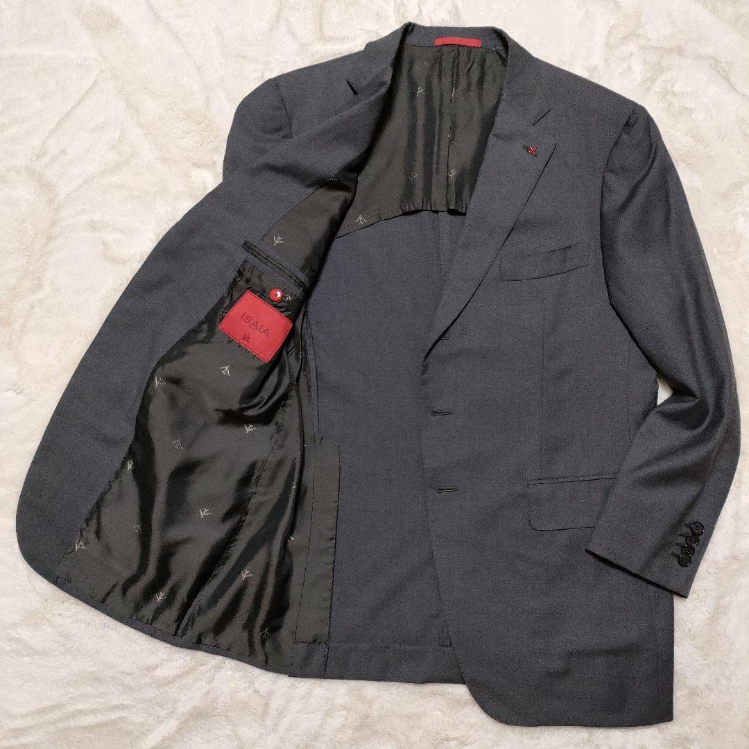 【美品】ISAIA イザイア ビジネスジャケット テーラードジャケット 黒