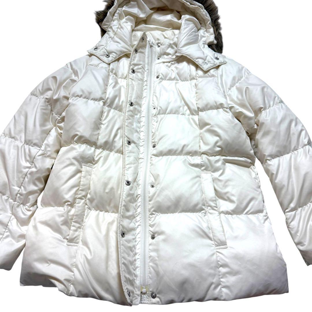 極美品 UNIQLO プレミアムダウンコート XL 白ファー付き ふわふわ　軽暖