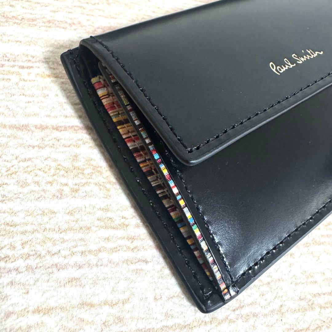 33 Paul Smith レザーリュクス シャイン 黒 名刺入れ 小銭入れ