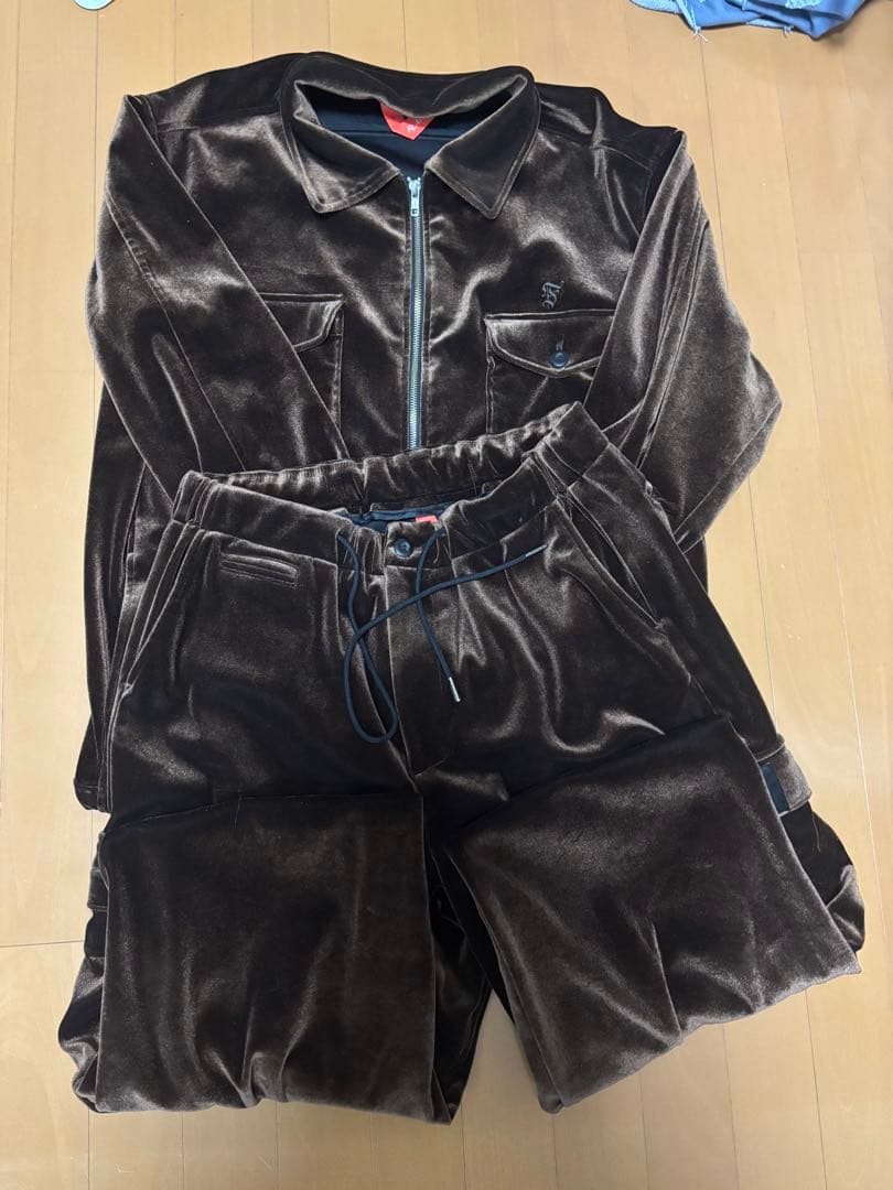 flatluxブラウンジャケットセットアップ