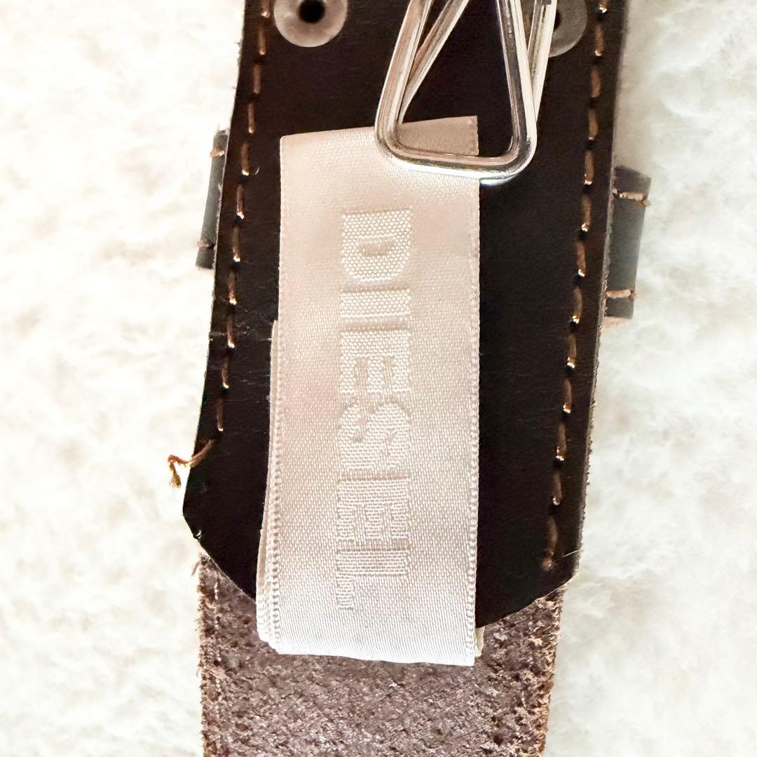 5839 【希少】 ディーゼル DIESEL スタッズベルト ブラウン Y2K