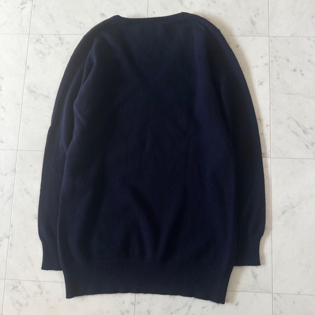 美品*ドゥーズィエムクラス Vネックカシミヤニット カシミヤ100% ネイビー