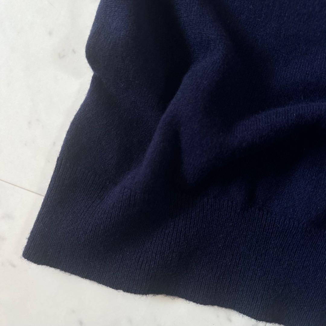 美品*ドゥーズィエムクラス Vネックカシミヤニット カシミヤ100% ネイビー
