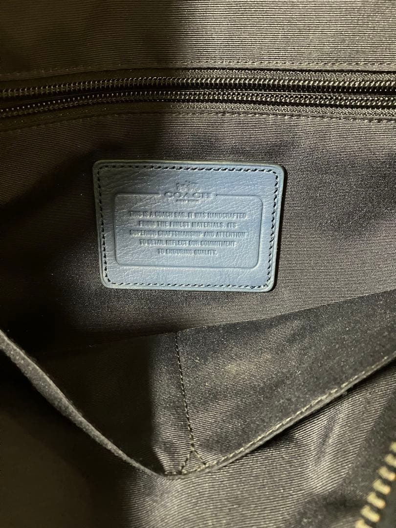 【COACH】ダークブルー レザー ビジネスバッグ