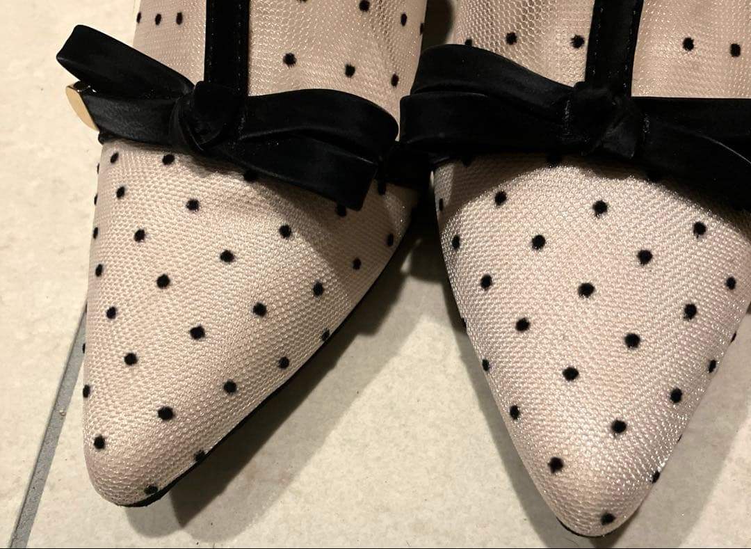 Randa リボンシアーショートブーツ