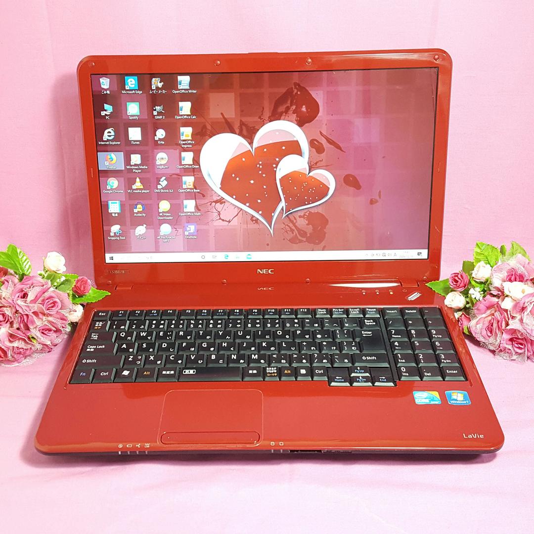 赤色LaVie✳新WIN10✳大容量♢メモリ4G♢HDMI&テンキ&オフィス♢