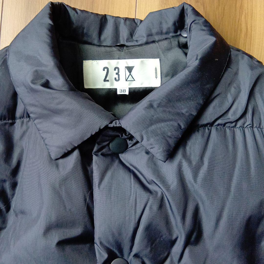 サザエ３です！！美品 23区 ダウンコート ファー フェザー 黒 38