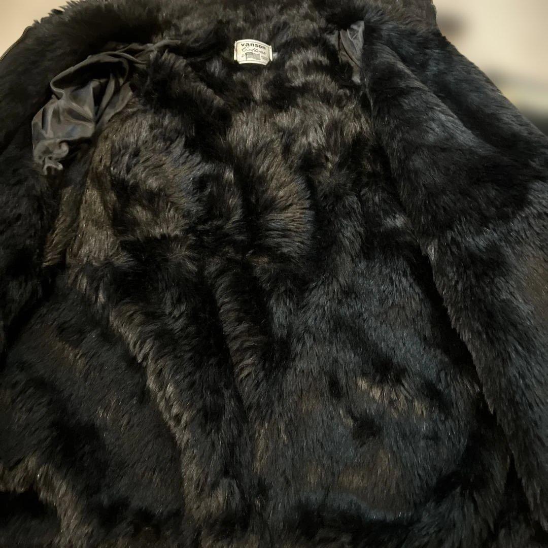 美品！VANSON バンソン スカル ニットジャケット ドクロ 裏地ボア 3XL