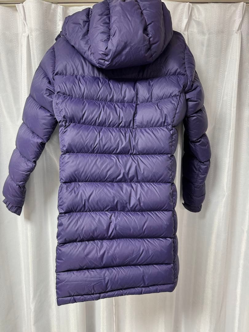 ノースフェイス　パープル フード付き ロングダウンジャケット