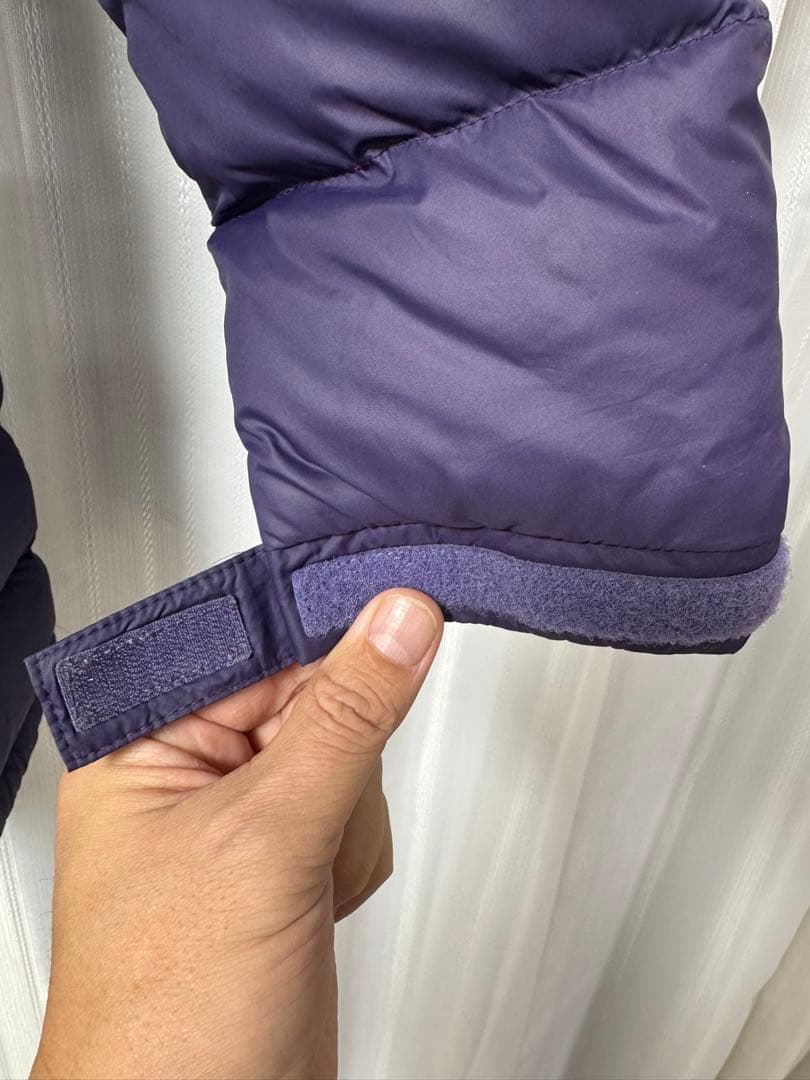 ノースフェイス　パープル フード付き ロングダウンジャケット