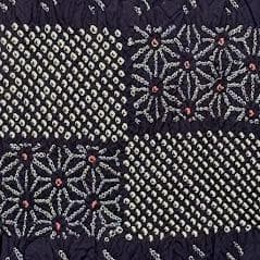 ゆりのはな　絞り浴衣反物　付下げ　伝統工芸　有松鳴海絞り　総絞り　濃藍　F802