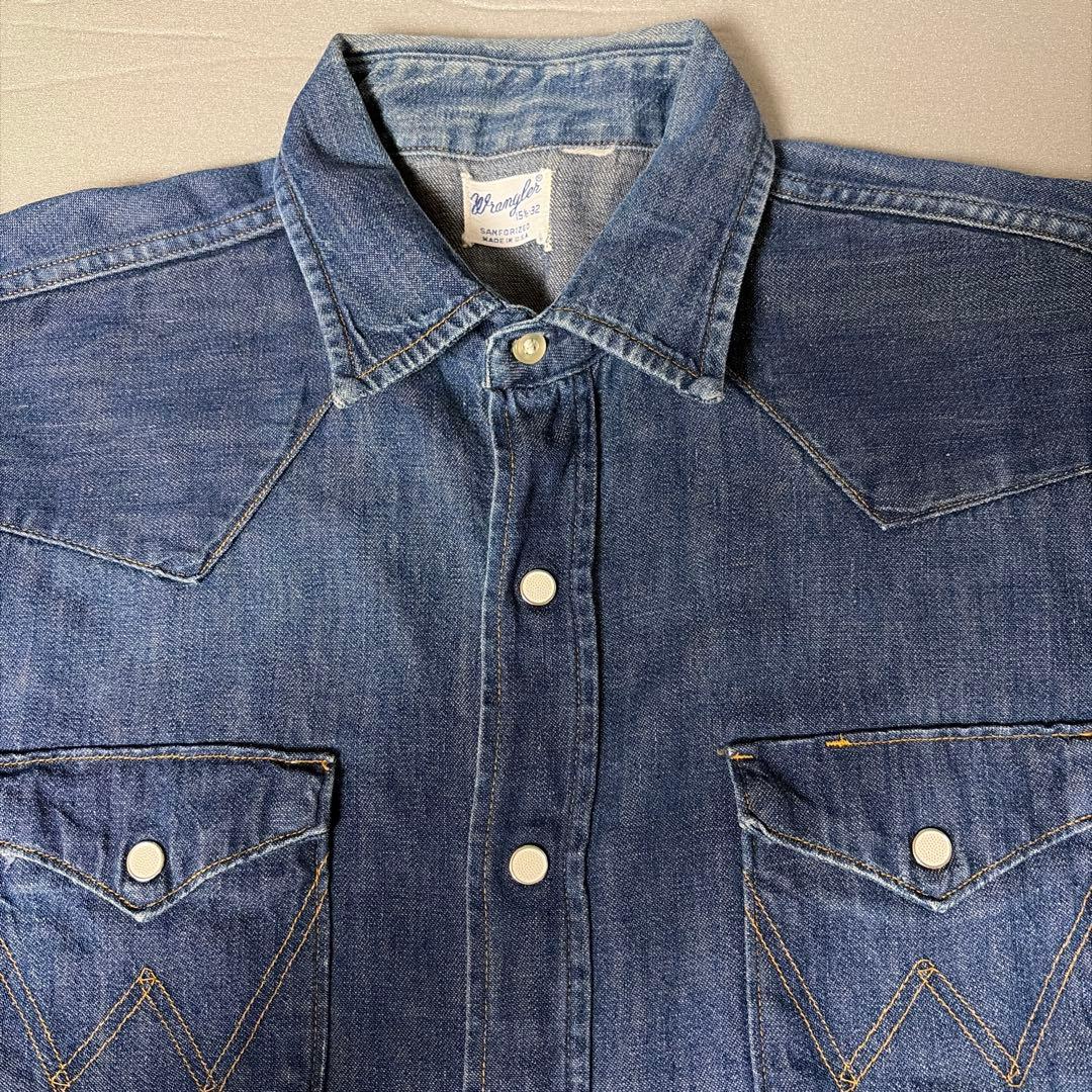 60s ビンテージ ラングラー デニムシャツ 27MW Wrangler