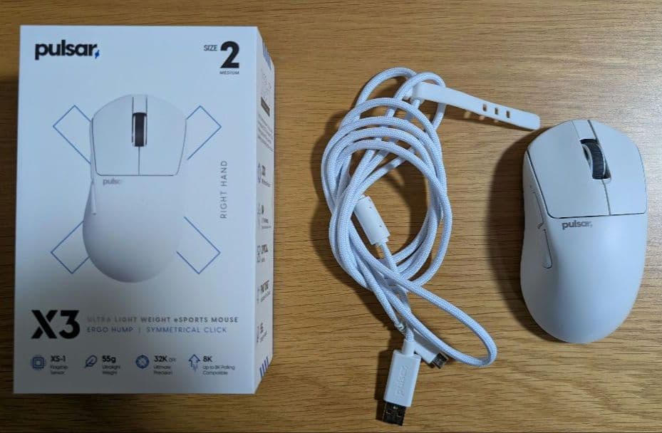 Pulsar X3 size2 + 8Kドングルセット+マウスソール
