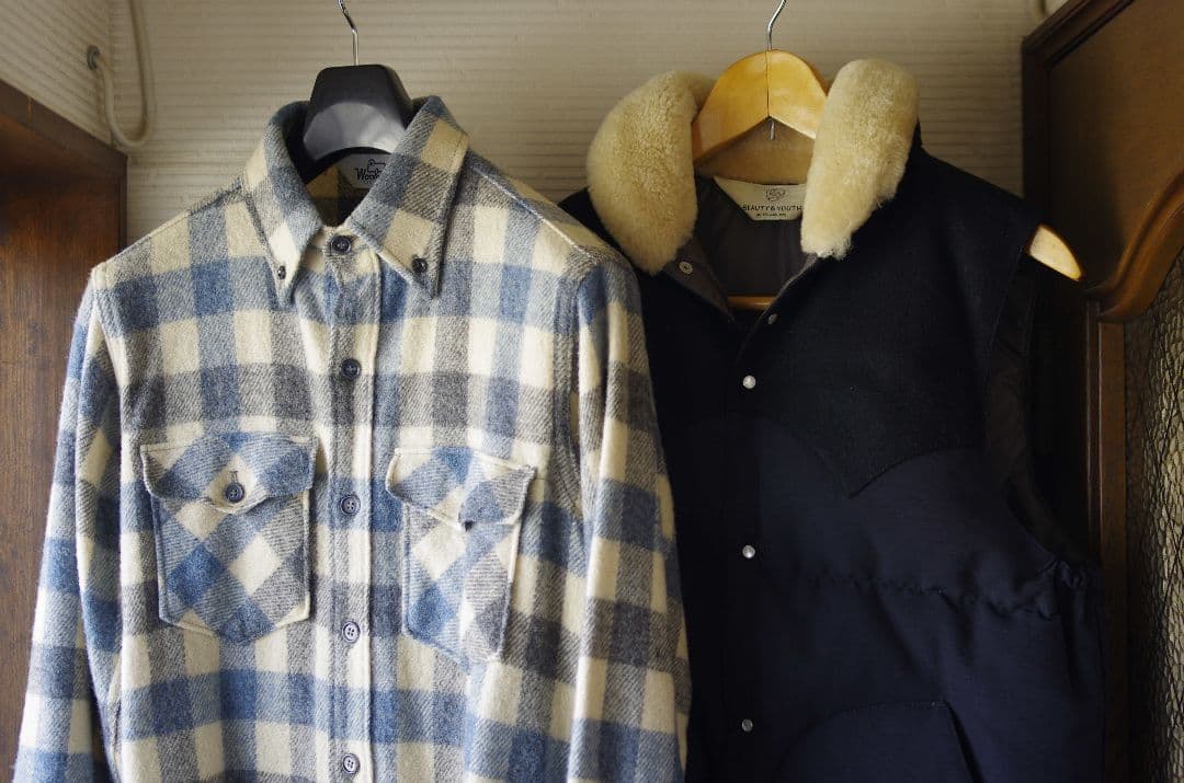 ウールリッチ　ネルシャツ　ダウンベストセット