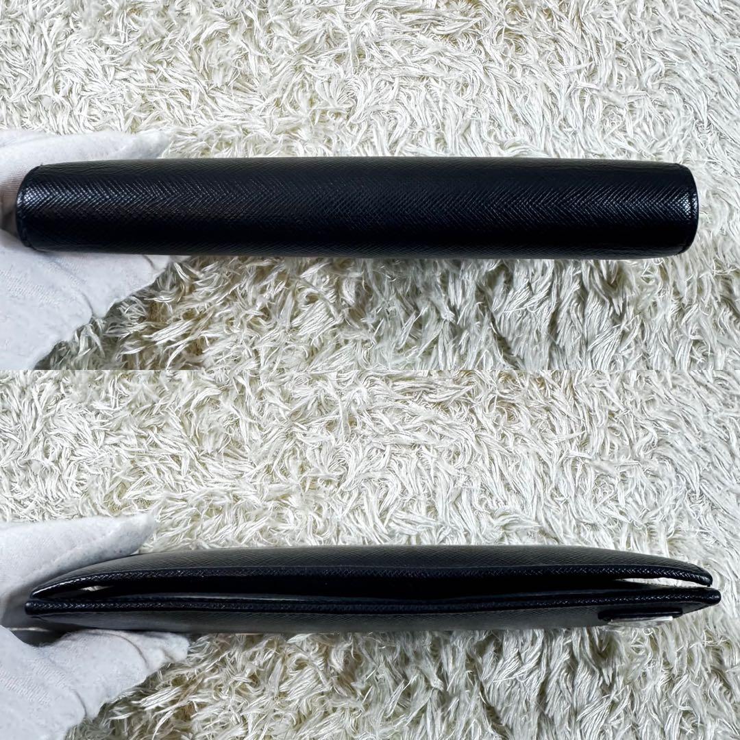 大人気✨現行　プラダ　長財布　三角ロゴ　サフィアーノ　黒　ブラック　付属品完備