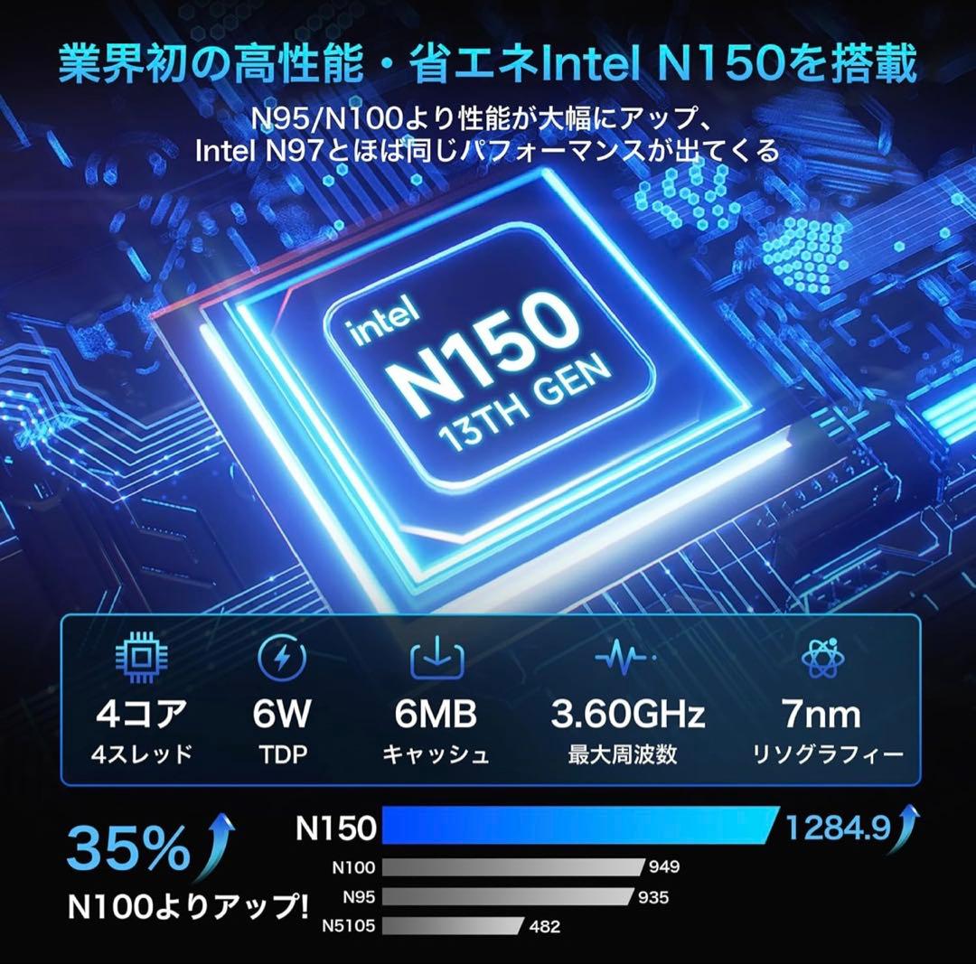 ミニpc N150 最新第13世代初登場　BMAX ミニpc 最新