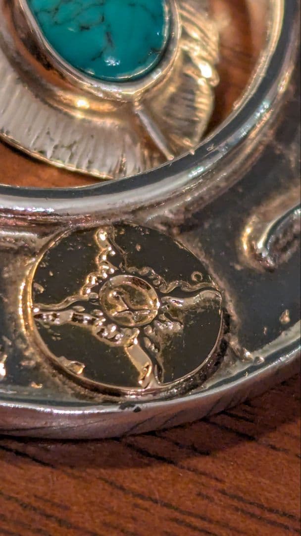 ファーストアローズ K18 ターコイズ付ハートフェザーメタル ペンダント