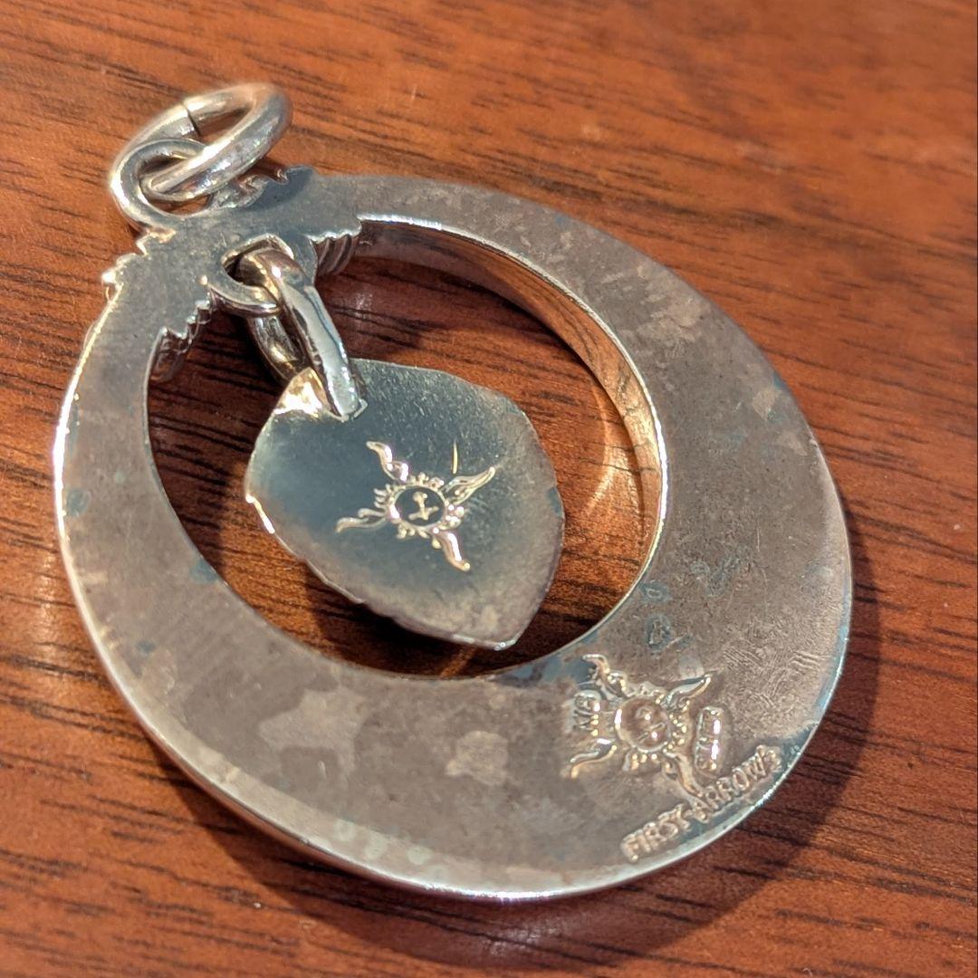 ファーストアローズ K18 ターコイズ付ハートフェザーメタル ペンダント