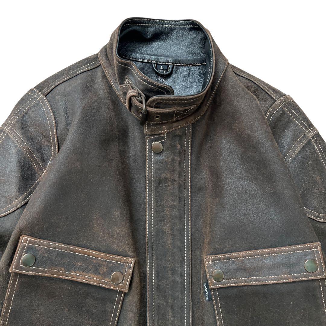 KADOYA　K'S LEATHER 　ゴートスキン レザージャケット 　ロング
