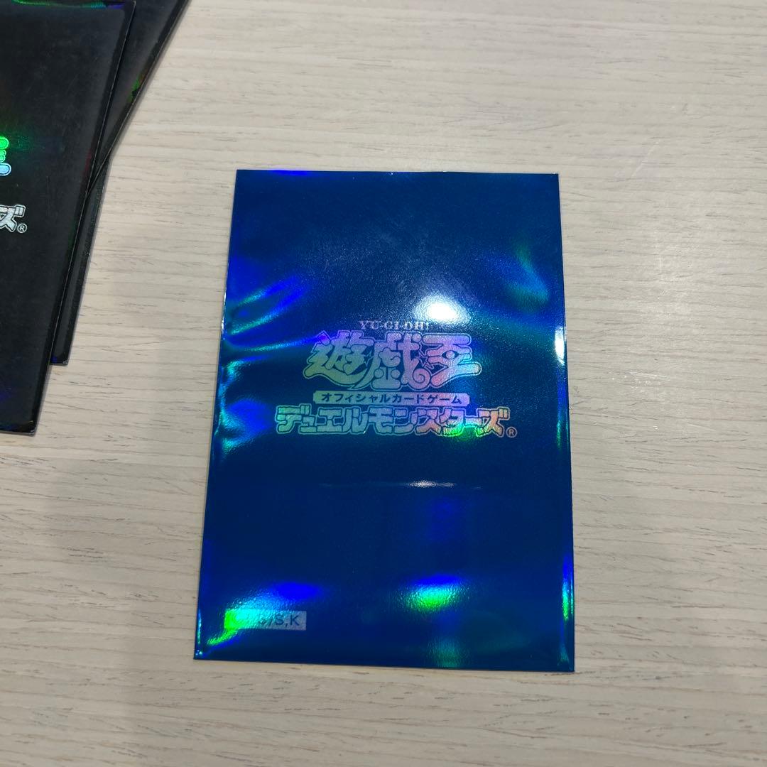 遊戯王 初期ロゴ スリーブ 青60枚 美品