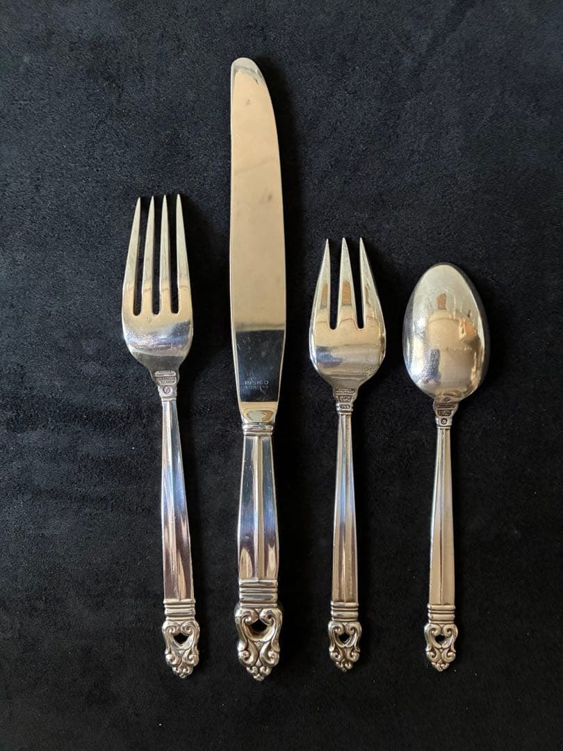 【ロイヤルデニッシュ】スターリングシルバー　カトラリー4本セット