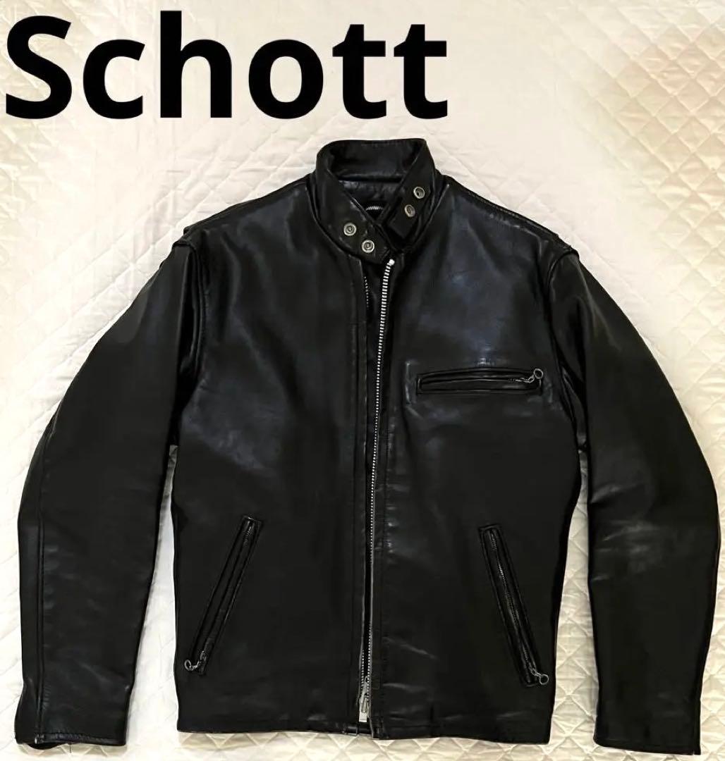 Schott《定番》シングルブラックライダースジャケット サイズ36