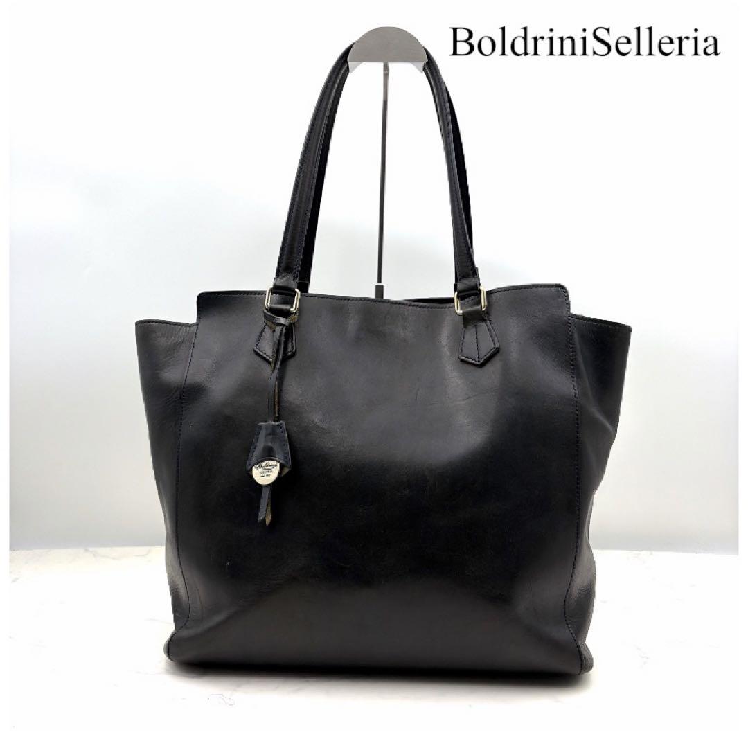 ボルドリーニセレリア トートバッグ 本革 ダークネイビー A4 イタリア製