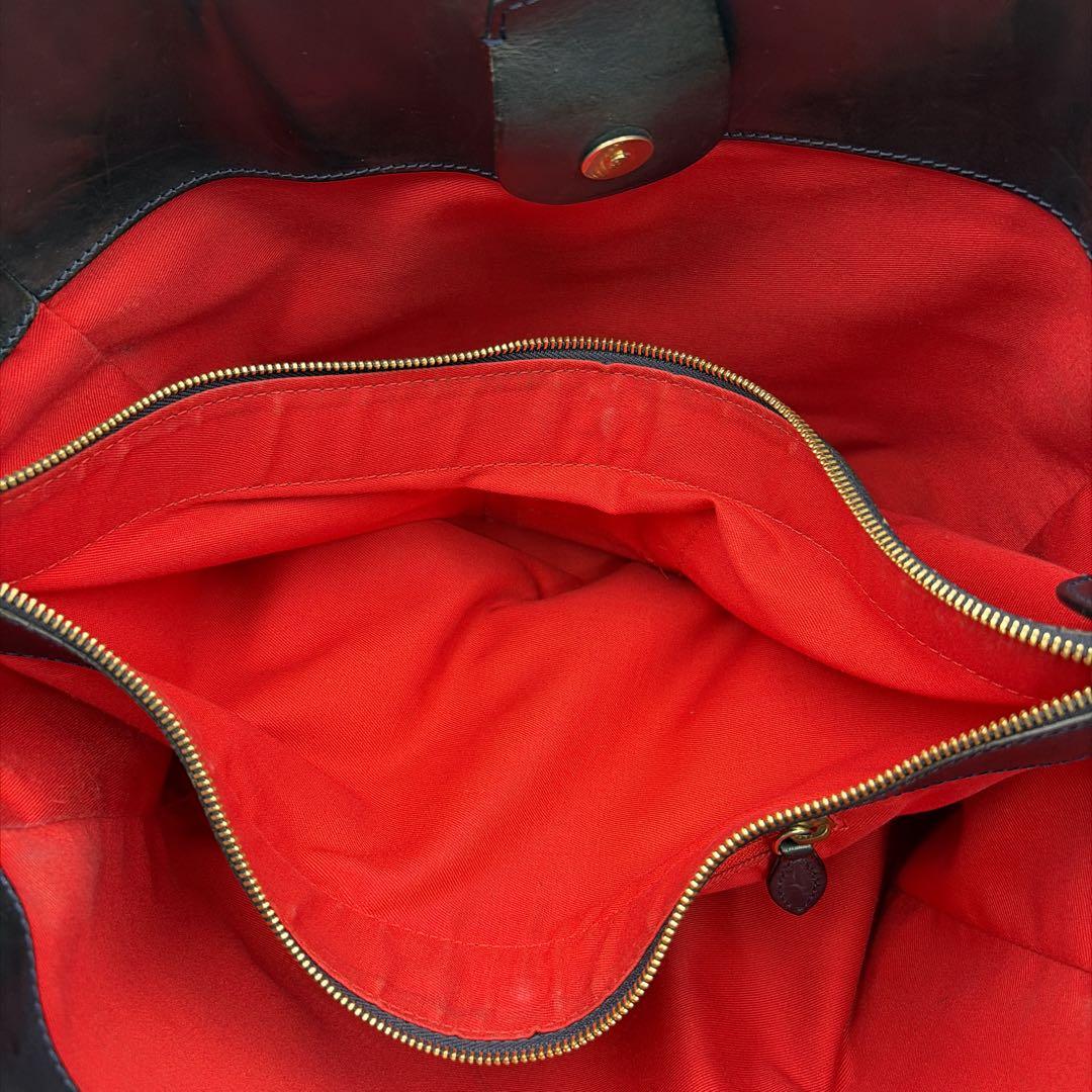 ボルドリーニセレリア トートバッグ 本革 ダークネイビー A4 イタリア製