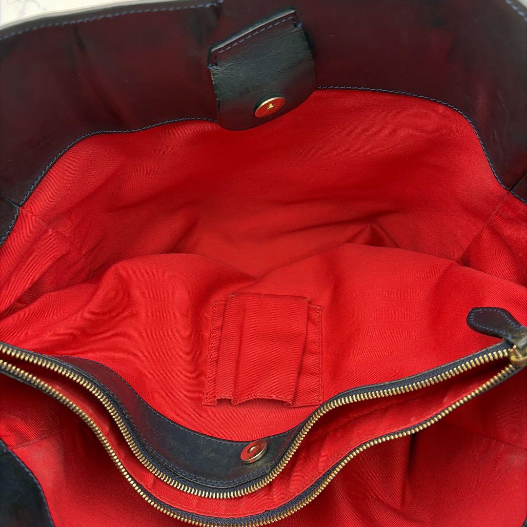 ボルドリーニセレリア トートバッグ 本革 ダークネイビー A4 イタリア製