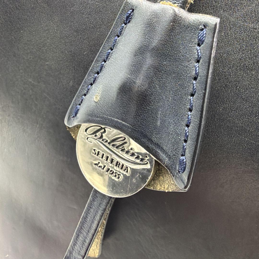 ボルドリーニセレリア トートバッグ 本革 ダークネイビー A4 イタリア製