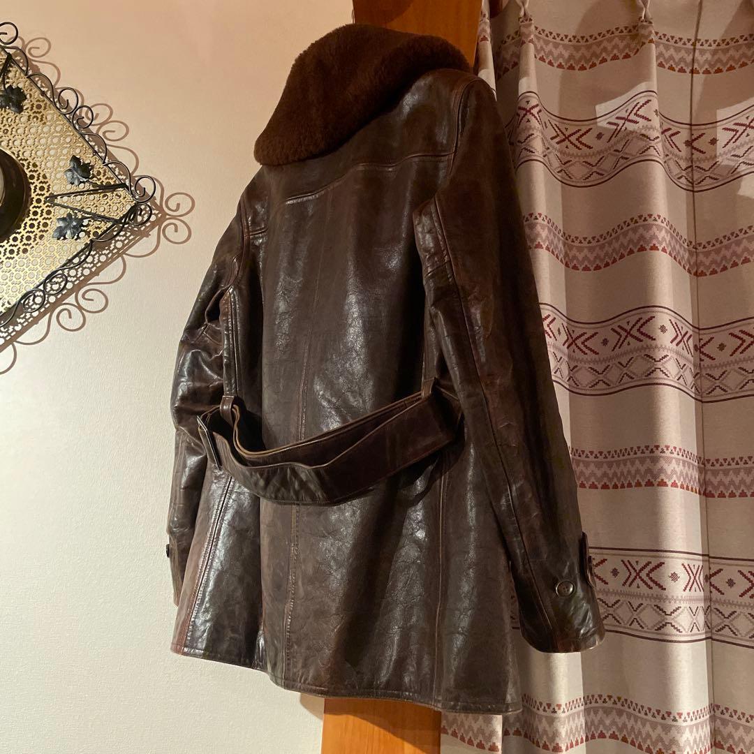 Ralph Lauren ラルフローレン　レザー　カーコート　ムートンコート