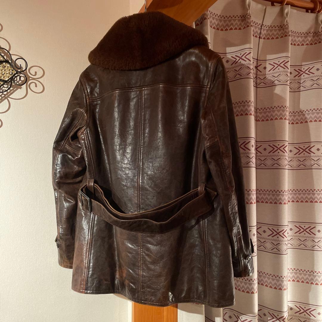 Ralph Lauren ラルフローレン　レザー　カーコート　ムートンコート