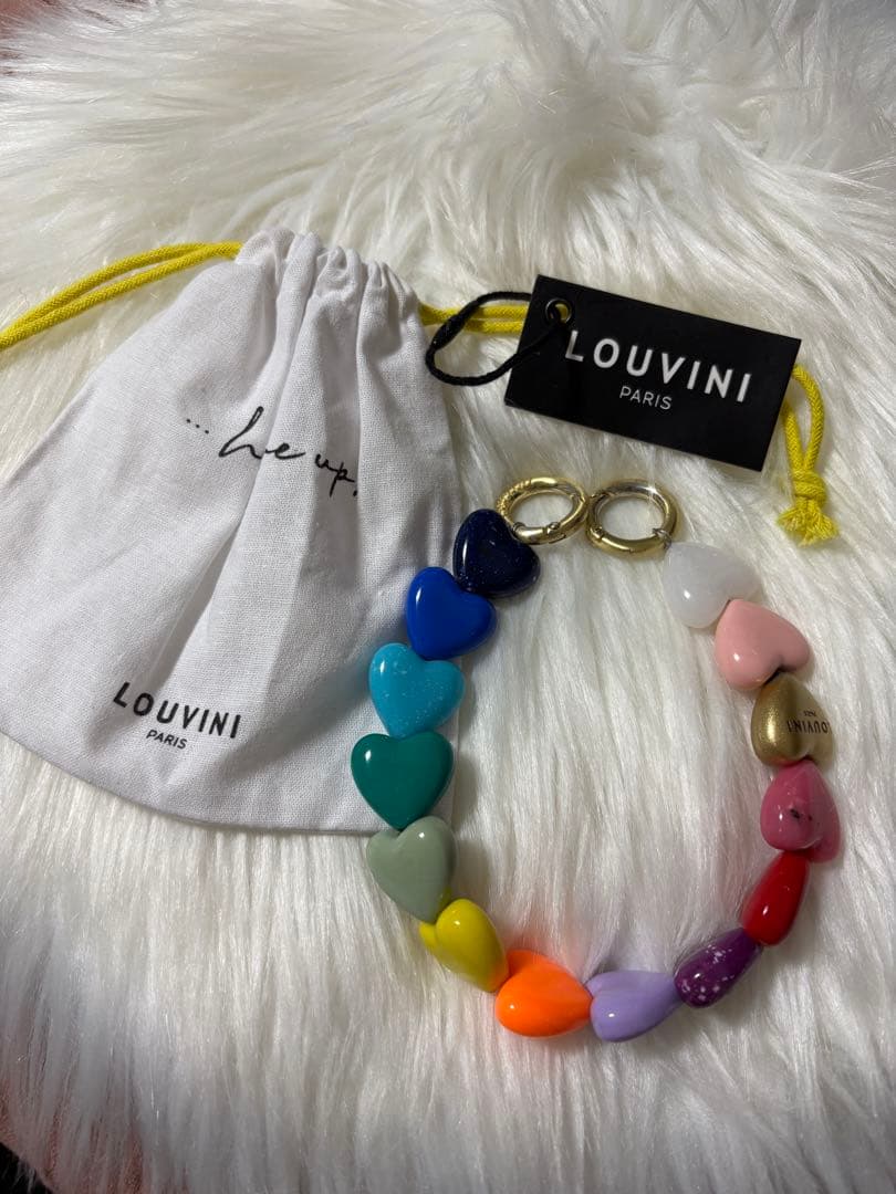 LOUVINI PARISルヴィニパリ ハート型ストラップ レインボー
