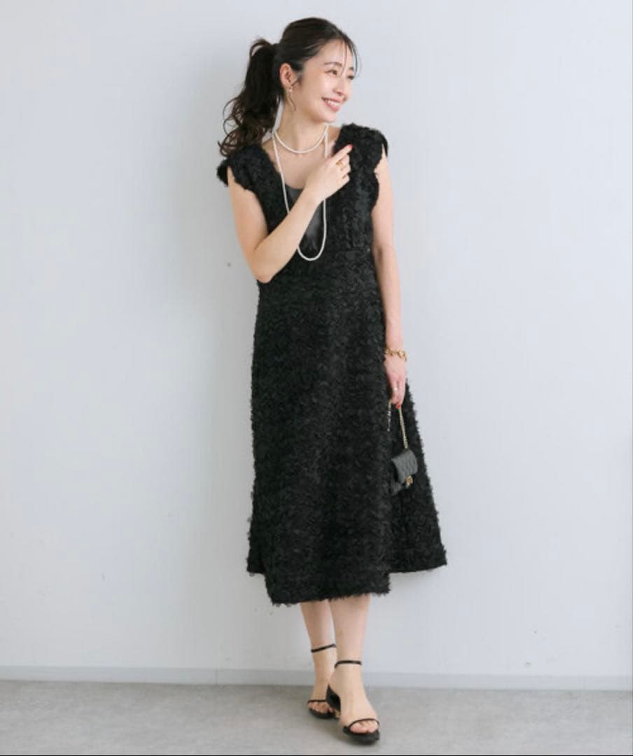 【新品】スカラップフレアジャンドレ ワンピース ジャンスカ ジャンパースカート