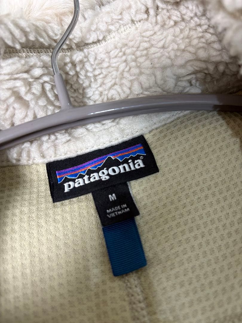 [美品]patagonia パタゴニア フリースベスト ホワイト/ネイビー M