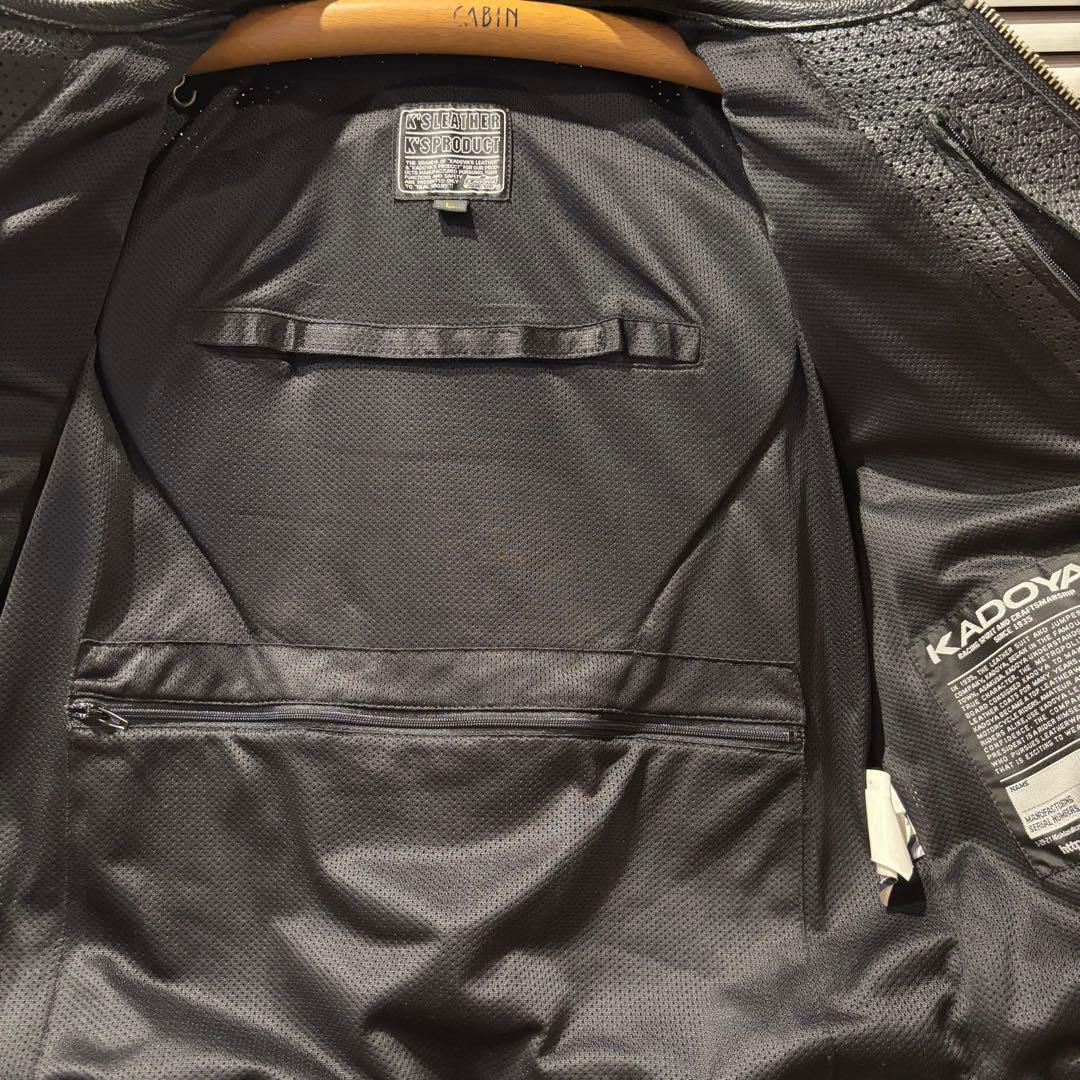 【KADOYA】ブラックレザーシングルライダースジャケット