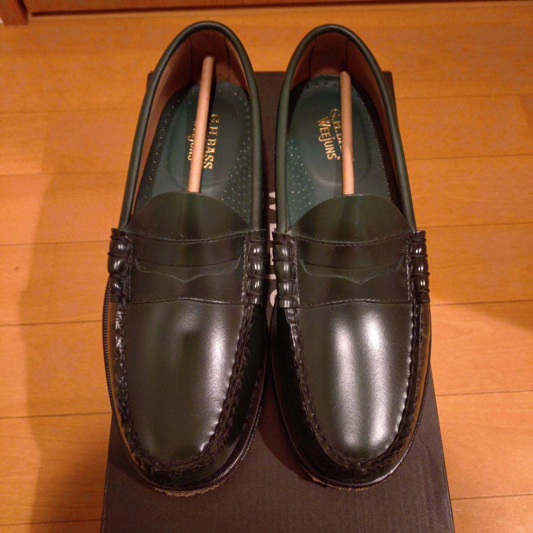 【24.0cm】G.H. Bass Weejuns ローファー ダークグリーン