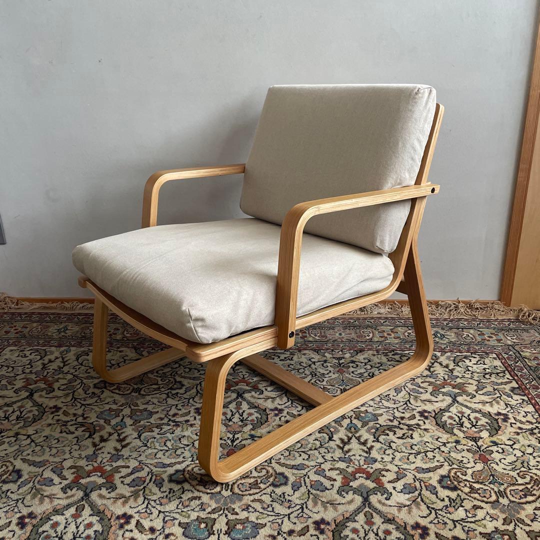 無印良品　リビングでもダイニングでもつかえるソファチェア・オーク材②