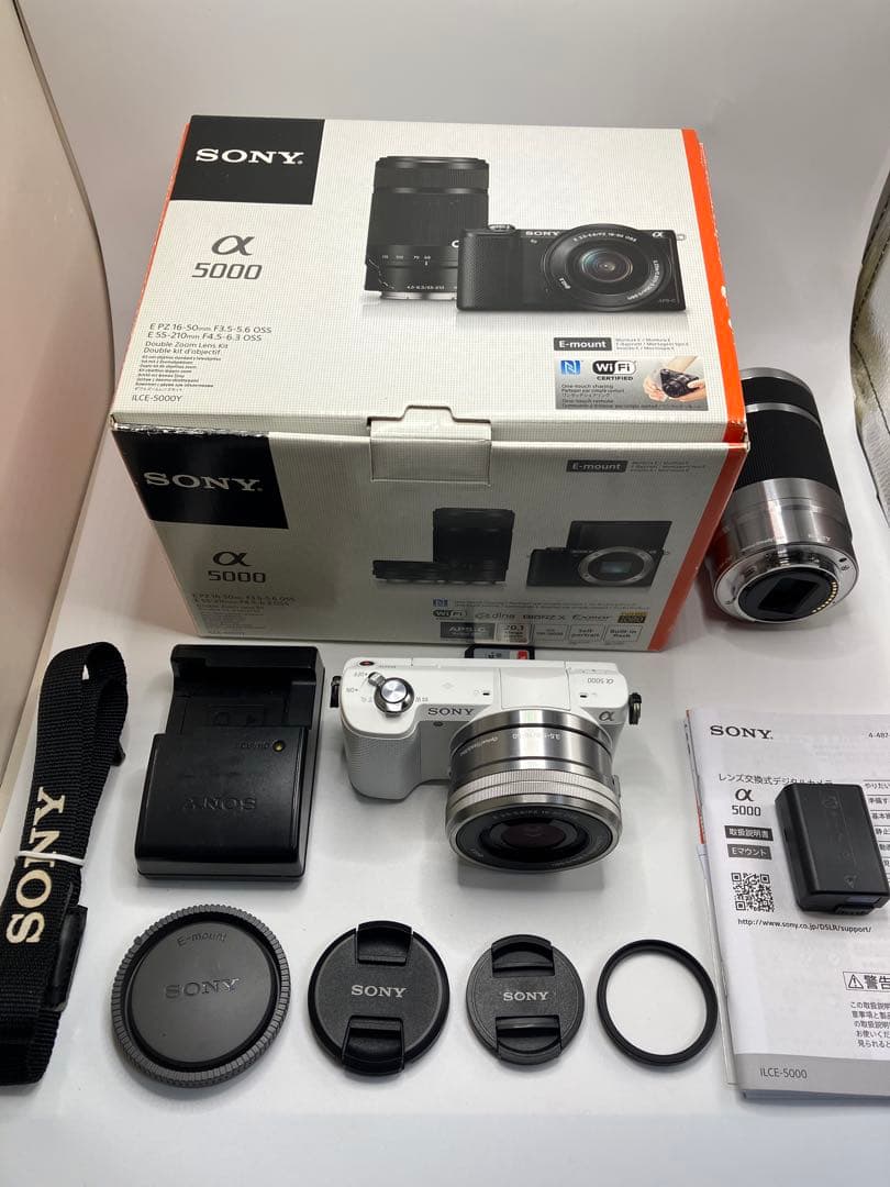 【返品保証・動作確認済】SONY α5000 ダブルズームレンズキット ホワイト