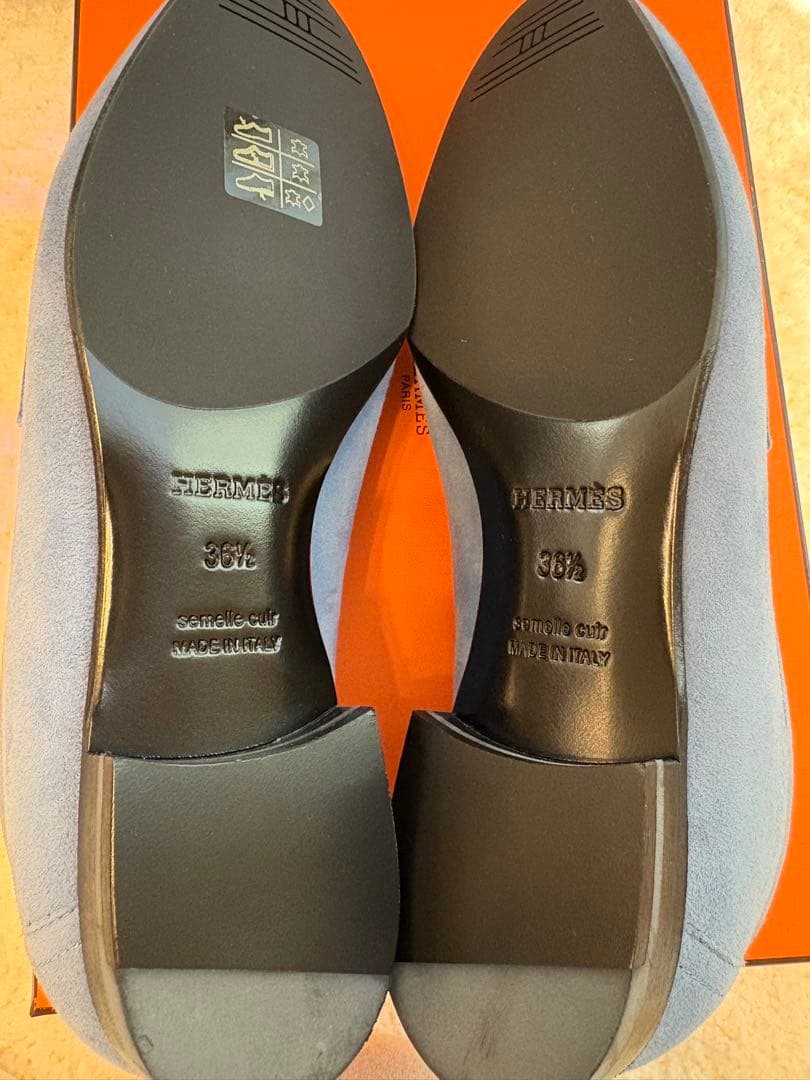 新品未使用　エルメス　モカシンパリ　36.5 ブルーシエル