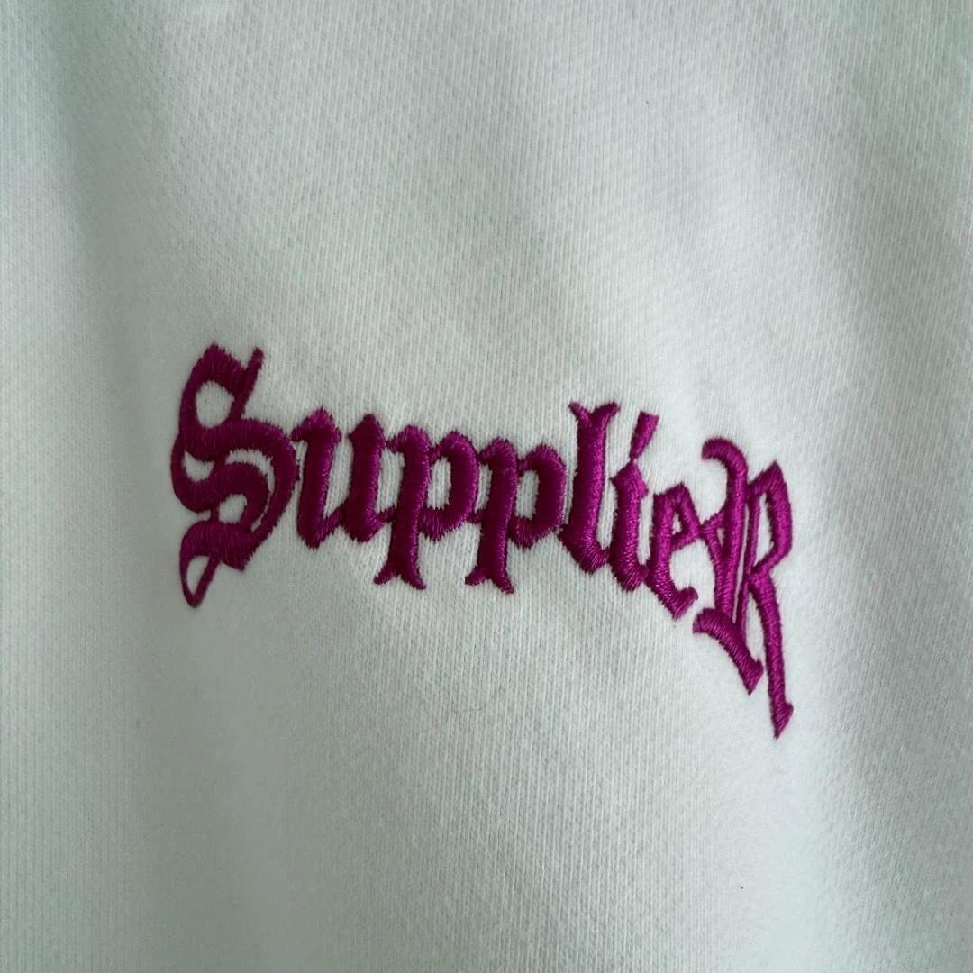 【美品】SUPPLIER パーカー XL クロスロゴ ストーン