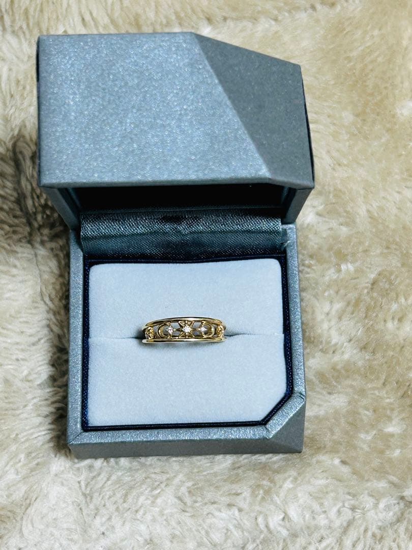 スタージュエリー K18 ダイヤ リング　MOON & SUN ピンキーリング