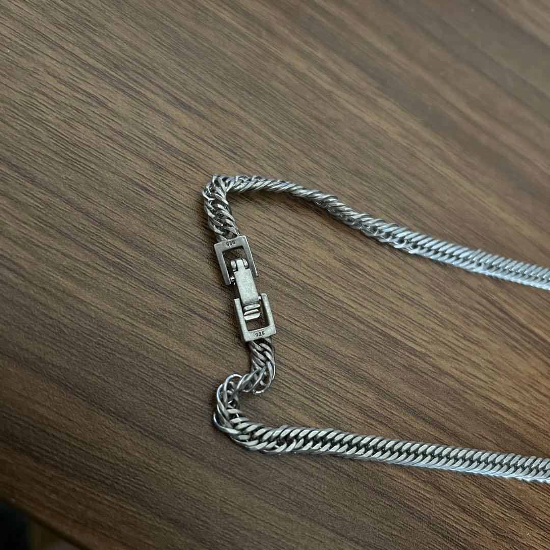 シルバー925 8面トリプルチェーンネックレス 約50cm