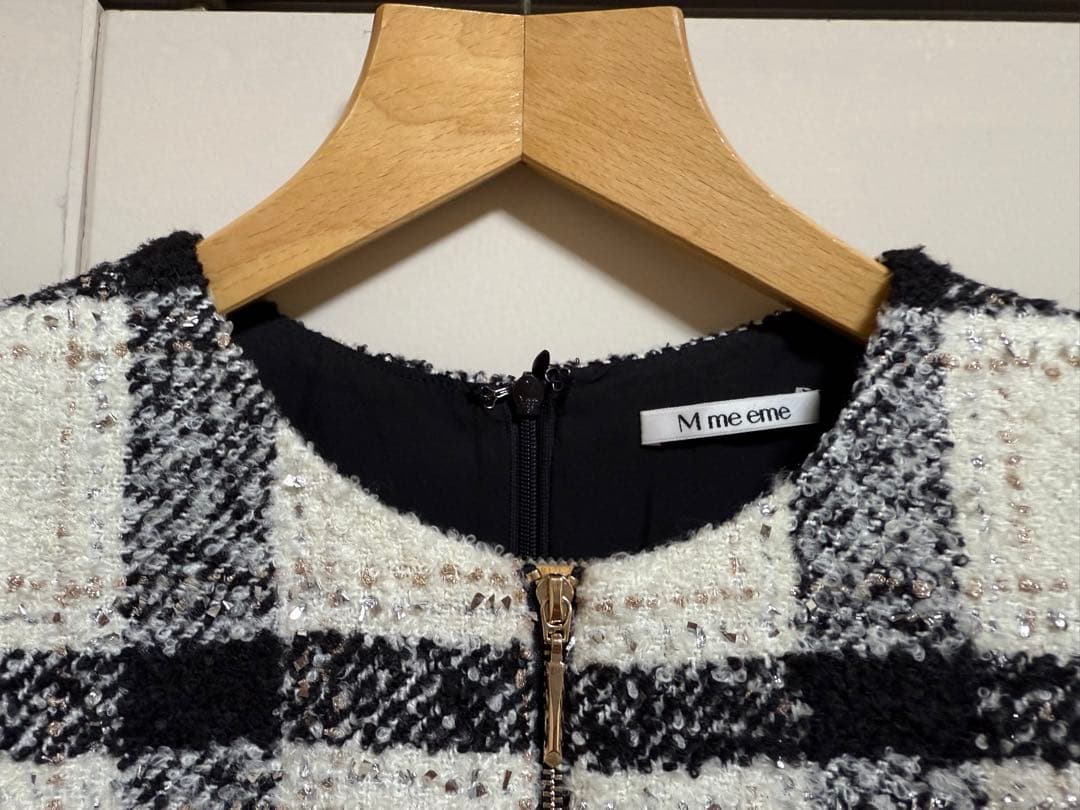 ワンピース M me eme Maison tweed mini onepiece