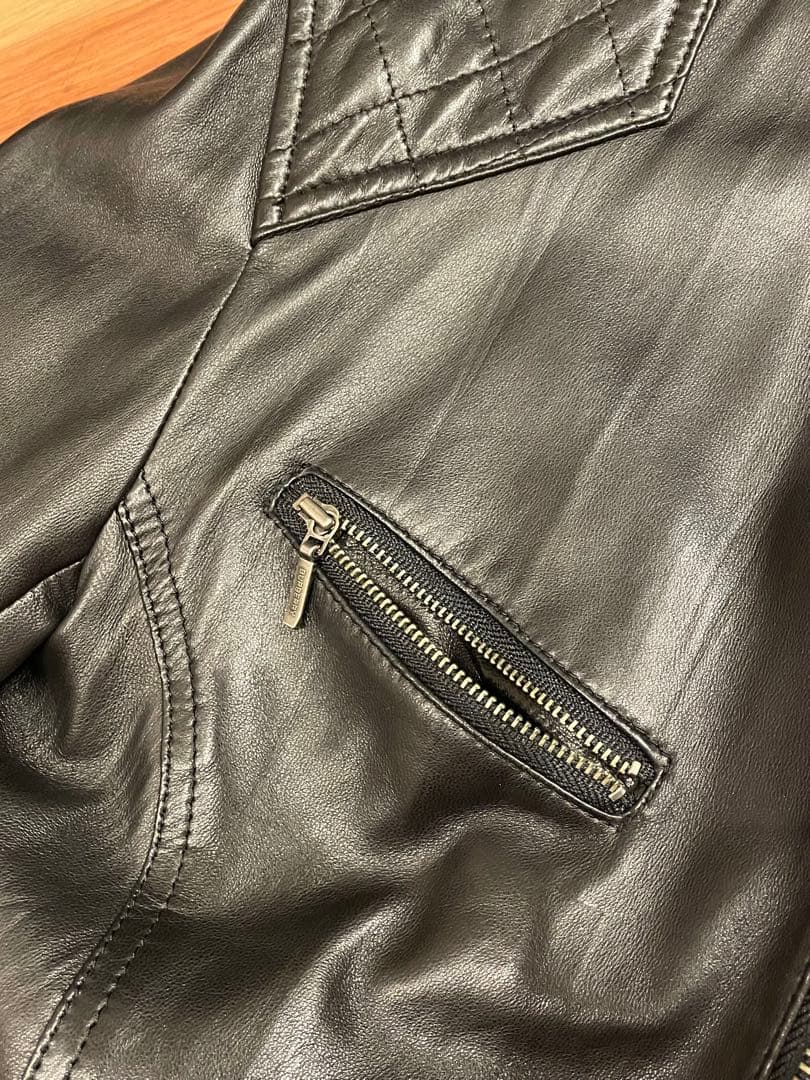 バーバリーブラックレーベル ラムレザー ライダース M ノバチェック ファー欠品