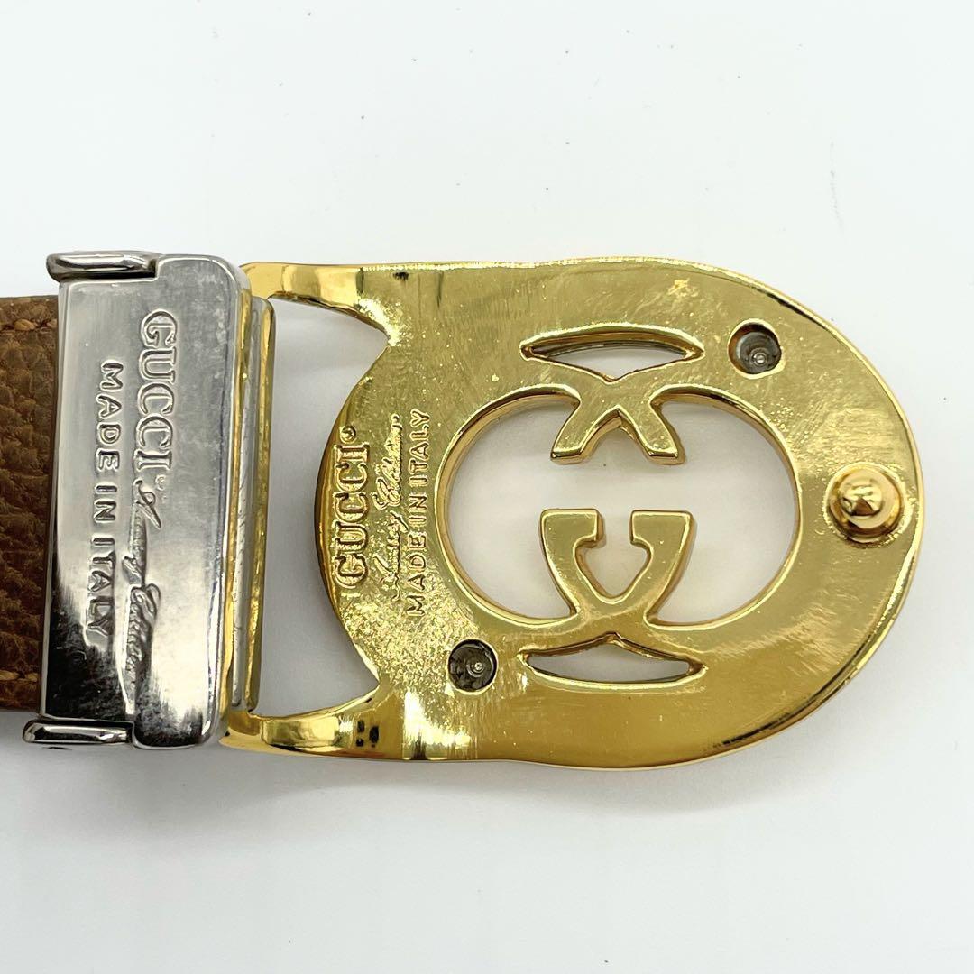 極美品　GUCCI グッチ オールドシェリーライン バックルベルト　GGバックル
