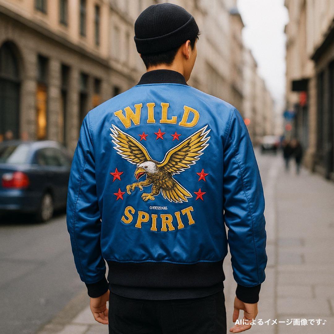 【希少】DIESEL ディーゼル スカジャン 刺繍 鷹 リバーシブル 2WAY