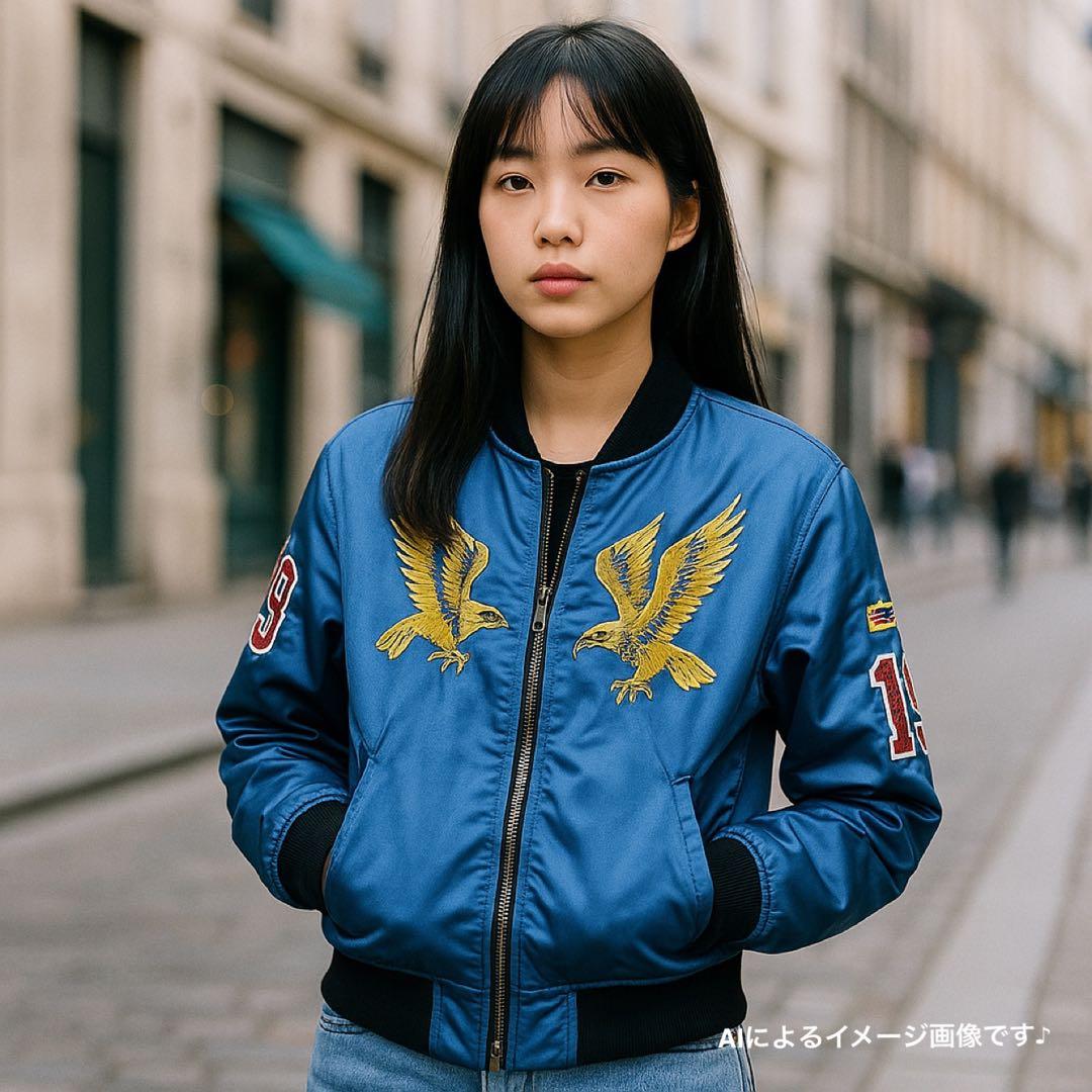 【希少】DIESEL ディーゼル スカジャン 刺繍 鷹 リバーシブル 2WAY